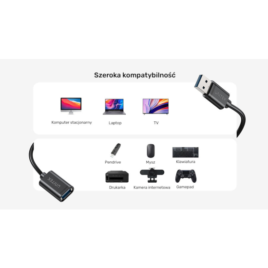 Kabel USB 3.0 A-A przedłużacz 3,0m Unitek Y-C1479BBK03