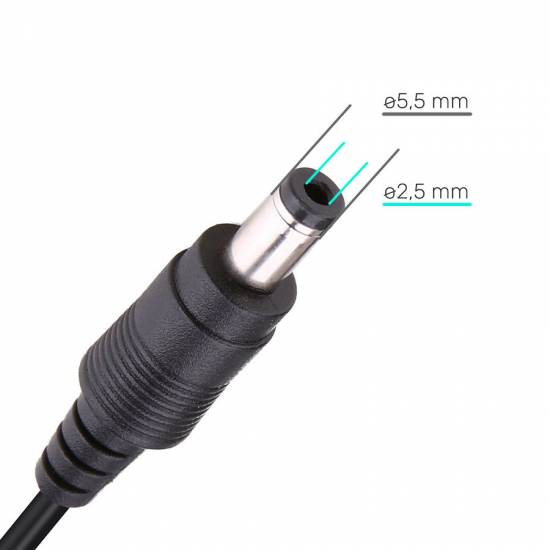 Kabel USB zasilający DC (5.5/2.5mm) 1,5m Unitek Y-C4046BK