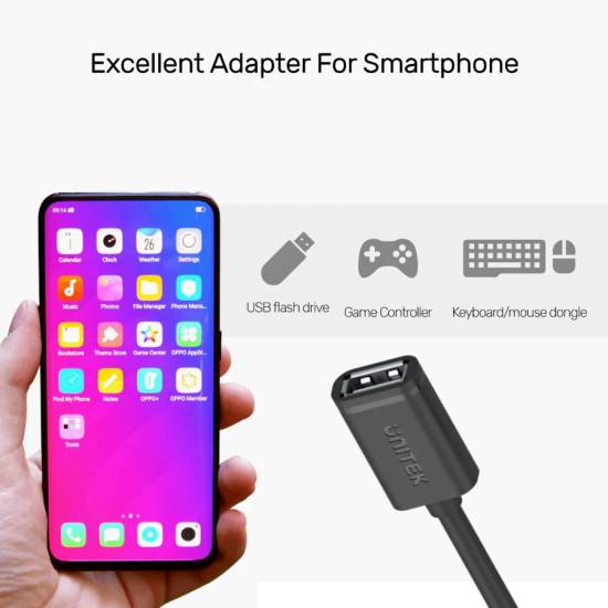 Adapter USB 2.0 A żeński - B micro męski kabel OTG Unitek Y-C438GBK