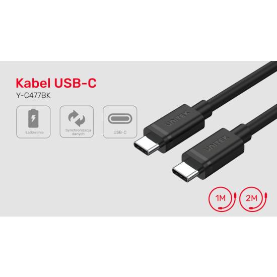 Kabel USB-C - USB-C 3,0m Unitek Y-C477BK01-3M