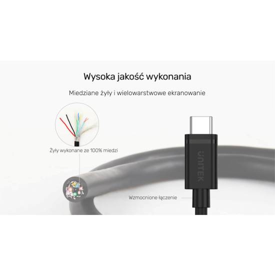Kabel USB-C - USB-C 3,0m Unitek Y-C477BK01-3M