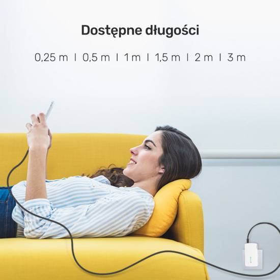 Kabel USB 2.0 A - USB C 1,0m Unitek Y-C482BK