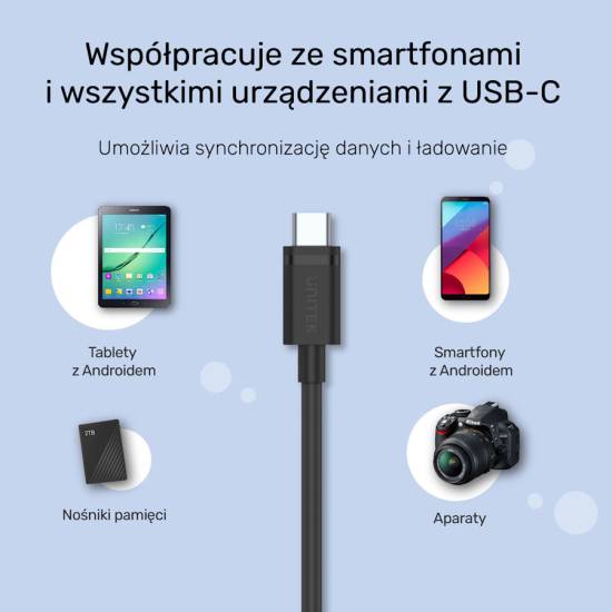 Kabel USB 3.1 na USB C 0.25m 5Gps Unitek Y-C490BK
