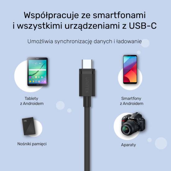 Kabel USB 3.1 na USB C 0.5m 5Gps Unitek Y-C491BK