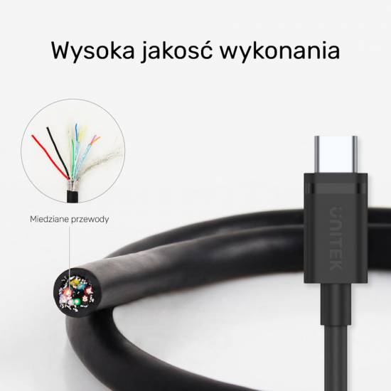Kabel USB 3.1 na USB C 0.5m 5Gps Unitek Y-C491BK