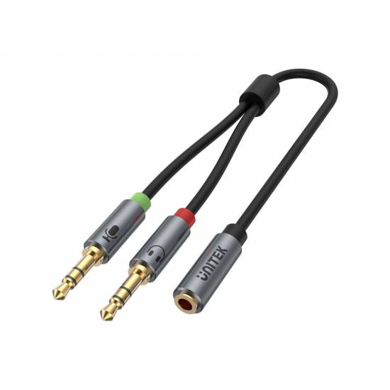 Adapter rozdzielacz słuchawek mikrofonu mini jack Unitek Y-C957ABK