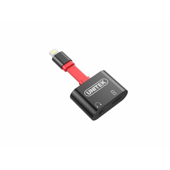 Rozdzielacz / splitter Lightning mini jack audio + zasilanie Unitek M1103A