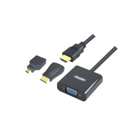 Adapter micro / mini / HDMI -> VGA + Audio Unitek Y-6355