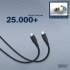 Kabel USB 2.0 USB-C - USB-C 60W czarny 1,0m silikonowy Digitus AK-300341-010-S
