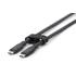 Kabel USB 3.2 Gen2 USB-C - USB-C 100W 10Gbs czarny 1,0m silikonowy Digitus AK-300342-010-S