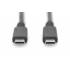 Kabel USB C 4.0 PowerDelivery 100W 0,8m 40Gbps Digitus AK-300343-008-S
