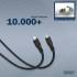 Kabel USB 4.0 Gen3 USB-C - USB-C 240W 40Gbs czarny 0,5m silikonowy Digitus AK-300344-005-S