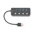 Hub USB 3.0 x4 adapter USB-C z wyłącznikami portów Digitus DA-70247