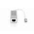 Hub USB2 x3 + karta sieciowa ethernet z USB C Digitus DA-70253