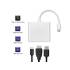 Adapter USB-C -> HDMI 4K + USB 3.0 A + USB-C 3.1 PD 100W Qoltec 50425 biały