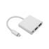 Adapter USB-C -> HDMI 4K + USB 3.0 A + USB-C 3.1 PD 100W Qoltec 50425 biały