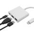 Adapter USB-C -> HDMI 4K + USB 3.0 A + USB-C 3.1 PD 100W Qoltec 50425 biały
