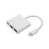 Adapter USB-C -> HDMI 4K + USB 3.0 A + USB-C 3.1 PD 100W Qoltec 50425 biały