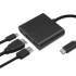 Adapter USB-C -> HDMI 4K + USB 3.0 A + USB-C 3.1 PD 100W Qoltec 50430 czarny