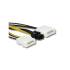 Adapter zasilania molex żeński x2 - PCI-E 6-pin męski 0,15m Qoltec 50431