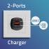 Ładowarka sieciowa GaN USB-C PD USB-A QC 3.0 35W Qoltec 50764 czarna
