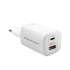 Ładowarka sieciowa GaN USB-C PD USB-A QC 3.0 65W Qoltec 50765 biała