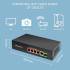 Switch x5 10/100/1000Mbps x1 SFP POE 65W Qoltec 52296