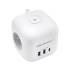 Listwa zasilająca 3-gniazda 2x USB 1x USB-C kostka kabel 2m Qoltec 52547