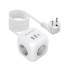 Listwa zasilająca 3-gniazda 2x USB 1x USB-C kostka kabel 2m Qoltec 52547