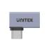 Adapter USB-C M/Ż kątowy płaski 8K 40Gbps 240W Unitek A1040GY01