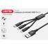 Kabel USB 2.0 3w1 micro/Lightning/USB C 1,2m Unitek C14049BK
