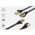 Patch cord SSTP kat.7 1,0m Unitek C1897BK-1M płaski czarny