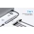 Hub USB-C -> USB-A x7 z adapterem USB-A/C Unitek H1209AGY01