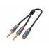 Adapter rozdzielacz słuchawek mikrofonu mini jack Unitek Y-C957ABK